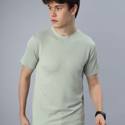 BLUWEEA Structured Round Neck Short Sleeves T-shirt-image-13