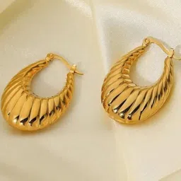 Estailo fashion Gold-Plated Crescent Shaped Hoop Earrings-picture-18