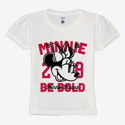 YK Disney Girls Minnie Mouse Printed Pure Cotton T-shirt-image-95