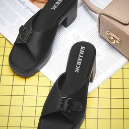 Killer Ethnic Block Sandals with Buckles-5