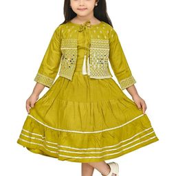 BABY HOME Girls Embroidered Fit & Flare Maxi Dress-picture-26