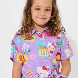 The Souled Store Print Cotton Shirt Style Crop Top-picture-45