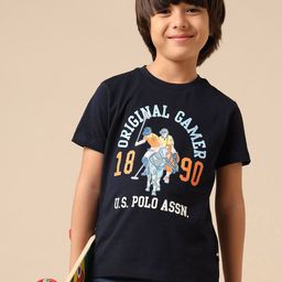 u.s. polo assn. kids Uspa Kids Boys Pure Cotton Graphic Brand Printed T-shirt-picture-44