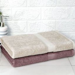 Quirky Home Beige & Rose Gold 2 Cotton 500 GSM Bath Towel-image-69