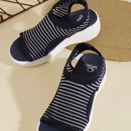 Carlton London sports Women Striped Wedge Sandals-picture-33