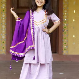 Thread & Button Girls Liliac Purple Skirt Set-picture-13