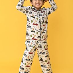 Jam & Sugar Printed Pure Cotton Lapel Collar Night Suits-image-73