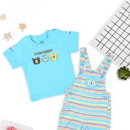 MashUp Infant Boys Striped Dungarees With T-Shirt-image-70