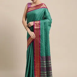 DIVASTRI Woven Design Zari Silk Cotton Saree-image-56