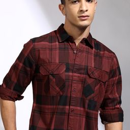 HIGHLANDER Men Checked Casual Shirt-image-41