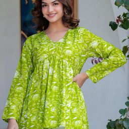 Royal Marque Floral Print Cotton Empire Longline Top-picture-12