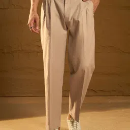 DENNISON Textured Double Pleated Korean Baggy Fit Trouser-image-22