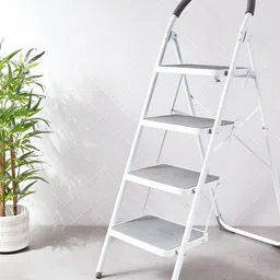 Home Centre White Solid Metal Step Ladder-39