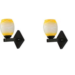 1ST TIME Yellow & White Glass Traditional Cylinder Shaped Wall Lamp-picture-0
