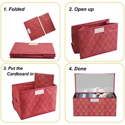Kuber Industries Maroon 6 Pieces Drawer Organiser With Lid image 2