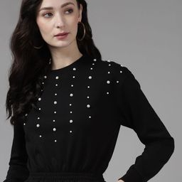 The Roadster Lifestyle Co. Women Embellished Cotton Round Neck Pullover Sweatshirt-image-55