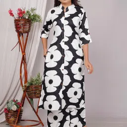 KIAARON Women Floral Printed A-Line Kurta with Palazzo-picture-12