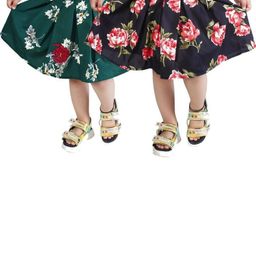 Klowvila Fashion Girls Pack Of 2 Floral Dots Printed A-Line Skirts-image-82