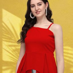 DressBerry Women Shoulder Straps Peplum Crop Top-picture-39