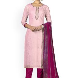 HERE&NOW Embellished Unstitched Dress Material-picture-45