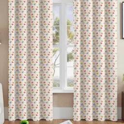 Nefertiti Home Beige & Blue 2 Pieces Abstract Printed Black Out Door Curtains-picture-8