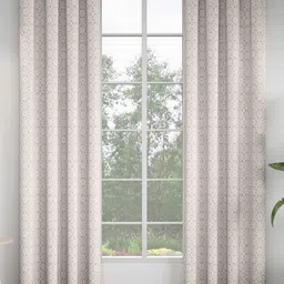 GM Gunmetal-Toned & White Set of 2 Room Darkening Door Curtain-image-94