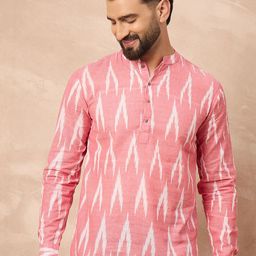House of Pataudi Men Abstract Printed Pure Cotton Shorts Kurtas-picture-7