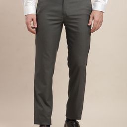 Turtle Men Checked Tailored Slim Fit Trousers-image-41