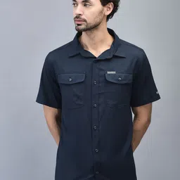 Woodland Men Spread Collar Solid Casual Shirt-picture-19