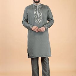 Ethnico by laxmi Men Olive Kurta Sets-image-27