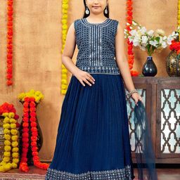 Aarika Girls Embroidered Mirror Work Ready to Wear Lehenga & Blouse With Dupatta-picture-47