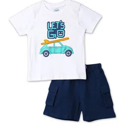 Nauti Nati Boys Printed Pure Cotton T-shirt With Shorts-image-89