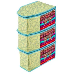 Kuber Industries Green Set of 3 Regular Multi-Utility Organisers-8