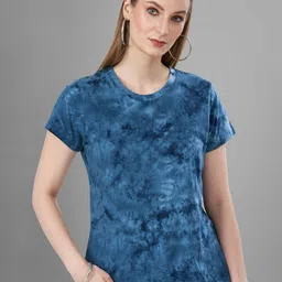 TITTLI Tie & Dye Printed Round Neck Cotton Regular Fit T-shirt-image-76