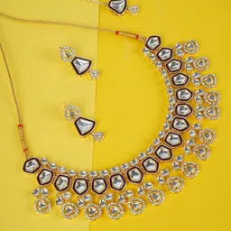 Divisha Gold-Plated Stone Studded Jewellery Set-picture-28