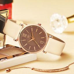 IIK COLLECTION Women Embellished Dial & Leather Bracelet Style Straps Analogue Watch IIK-3223W-image-77