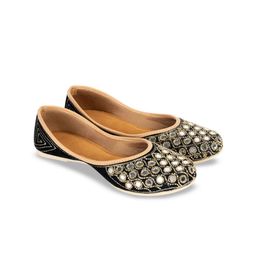 Truffle Collection Women Embellished Ethnic Mojaris Flats-image-94
