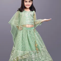 satyamfab Girls Floral Embroidered Gotta Patti Ready to Wear Lehenga & Choli With Dupatta-picture-24
