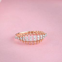 GIVA Women 18 Kt Rose Gold Lattice Bloom Diamond Ring 1.98 g-image-36