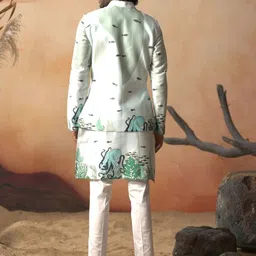 HILO DESIGN Men Printed Regular Kurta with Trousers image 2