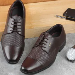 WALKWAY by Metro Men Textured Leather Formal Derbys-image-68
