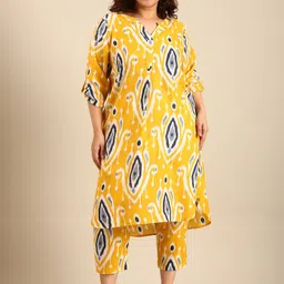 The Pink Moon Women Ikat Printed A-Line Midi Dress-picture-14