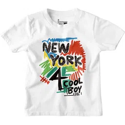 BonOrganik Boys Typography Printed Round Neck Cotton T-shirt-33