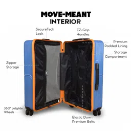 MOVE-MEANT Set Of 3 Textured Hard-Sided Trolley Suitcase image 5