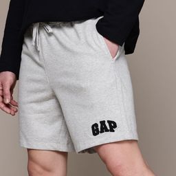 GAP Men Brand Logo Applique Detail Mid-Rise Terry Regular Fit Shorts-picture-25