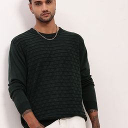 SHOWOFF Men Cable Knit Round Neck Pullover Sweater-image-97