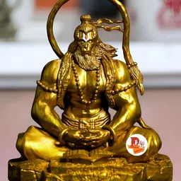 DARIDRA BHANJAN Gold-Toned Hanuman Ji Religious Idol Showpiece-image-98
