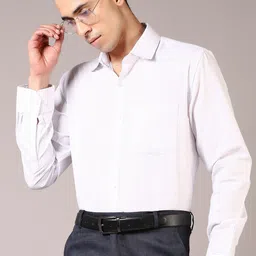 V-Mart Men Spread Collar Grid Tattersall Checked Formal Shirt-image-34