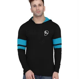 BEYOU FASHION Men Colourblocked Hood Slim Fit Regular T-shirt-image-84