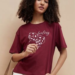 Fame Forever by Lifestyle Women Graphic Printed Round Neck Pure Cotton T-shirt-image-41